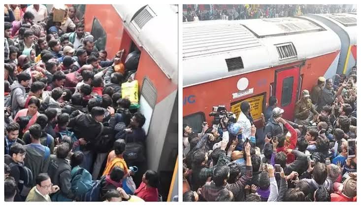 Unable to board train to Mahakumbh, devotees in Bihar pelt it with stones