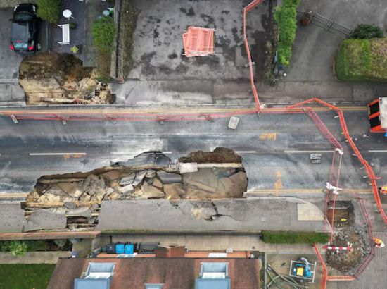 Large Sinkhole Emerges in English Village, Dozens Evacuated