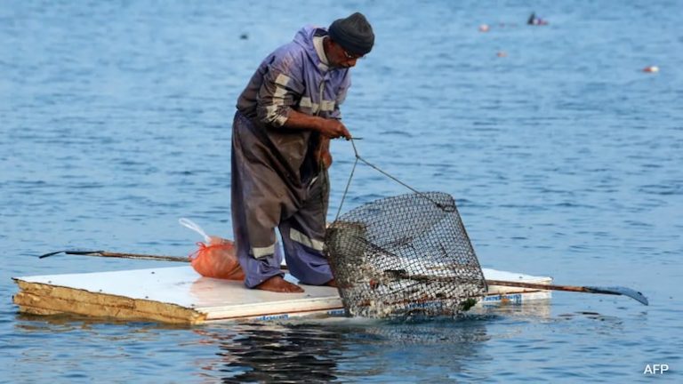 Gaza Fisherman Turn  Refrigerator Doors into Makeshift Boat Amid War